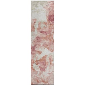 Accord Pink 2 ft. 3 in. x 7 ft. 6 in. Abstract Indoor/Outdoor Washable Area Rug