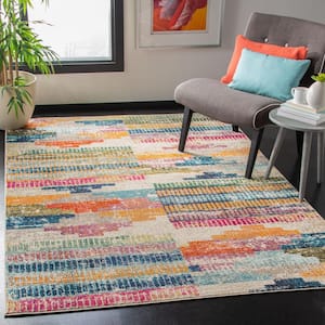 Madison Ivory/Multi 5 ft. x 8 ft. Abstract Area Rug