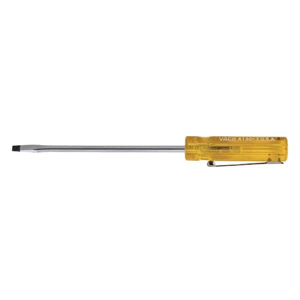 Klein Tools 1/8 in. Cabinet-Tip Pocket Clip Flat Head Screwdriver with 3 in. Round Shank