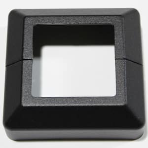 1 in. H x 4 in. W Black Post Aluminum Base Plate Cover for 2 in. Post for Stair Railing Kit