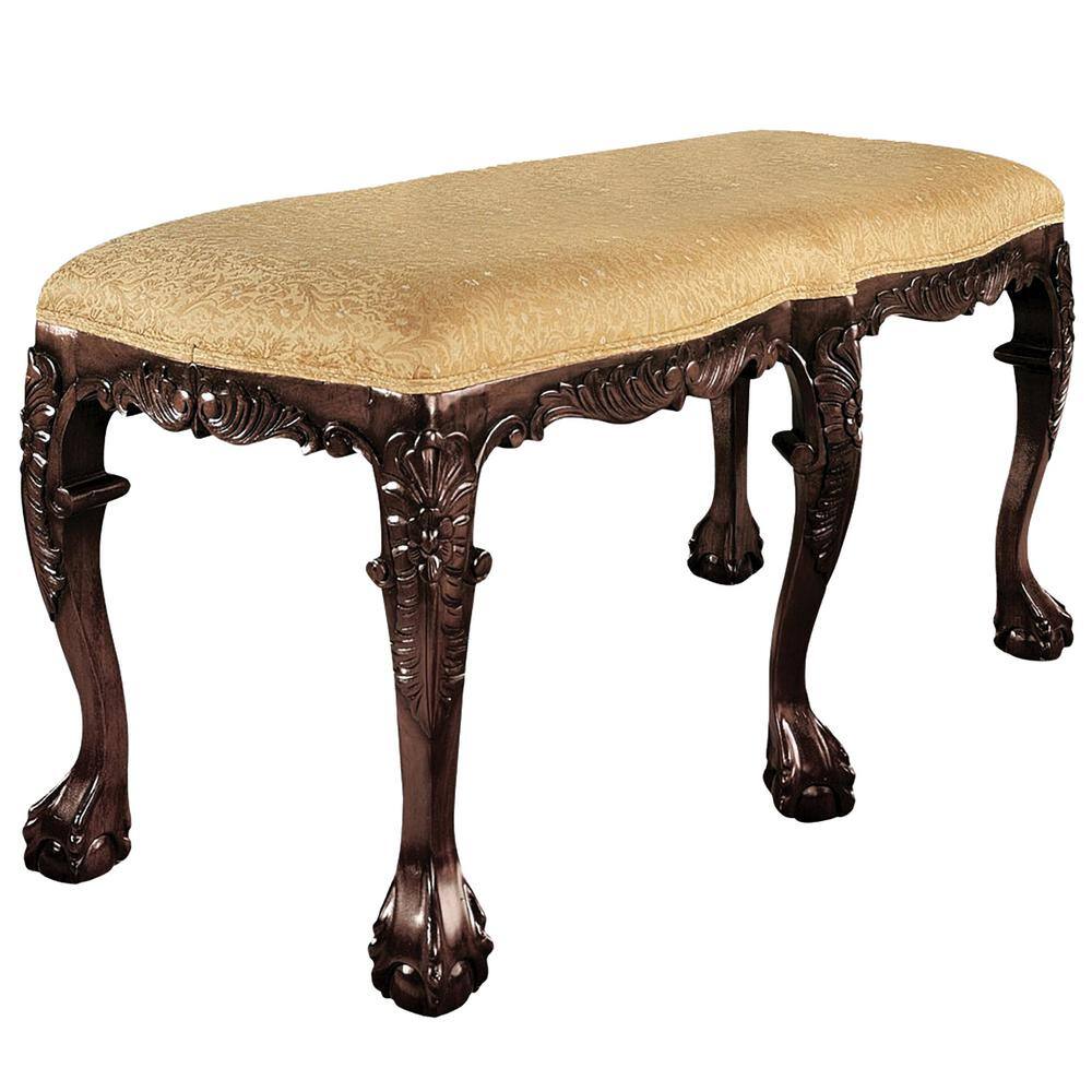Design Toscano French Baroque Honey Brown 21 in. H x 47 in. W x 21 in. D Cherry Finish Bench -  AF1335