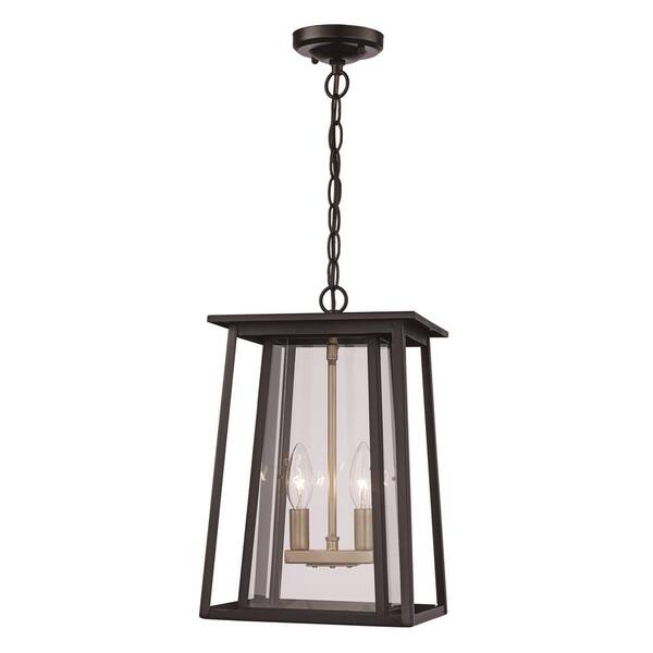 Bel Air Lighting Medium 2-Light Black Outdoor Pendant Light