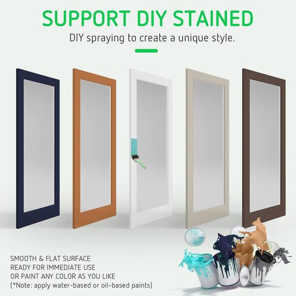 24 in. x 80 in. Privacy Smooth 1 Lite Primed MDF Interior Door Slab