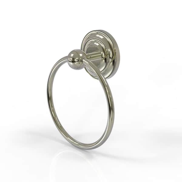 Allied Brass Que New Collection Wall Mounted Towel Ring in Polished Nickel