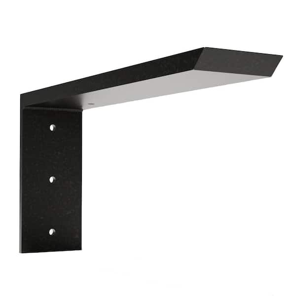 2.5 in. x 0.5 in. x 12 in. Black Aluminum L Bracket Countertop Support Bracket