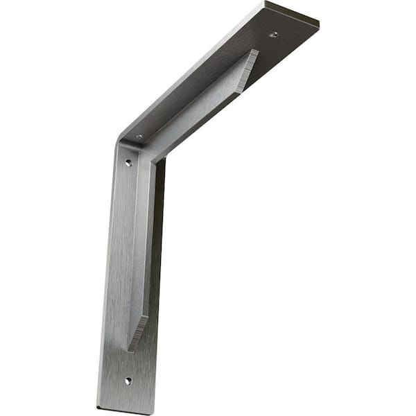 Ekena Millwork 10 in. x 2 in. x 10 in. Stainless Steel Unfinished Metal Stockport Bracket
