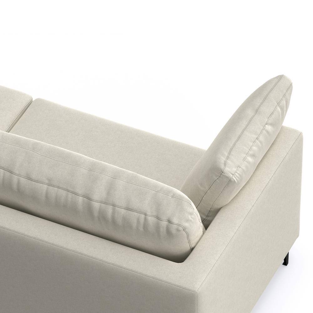 Ava 76'' Cream Upholstered Mid-Century Modern Sofa