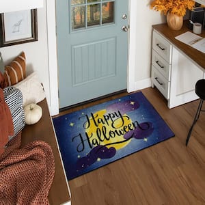Halloween Moon Purple 2 ft. 6 in. x 4 ft. 2 in. Machine Washable Holiday Area Rug
