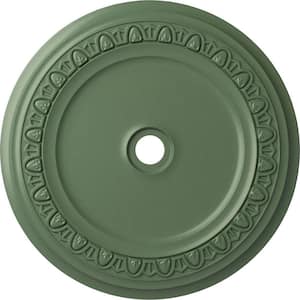 2-3/8" x 41" x 41" Polyurethane Caputo Ceiling Medallion, Hand-Painted Athenian Green