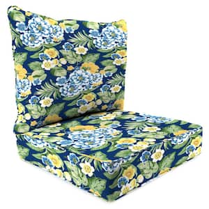 46.5 in. L x 24 in. W x 6 in. T Deep Seating Outdoor Chair Seat and Back Cushion Set in Binessa Lapis
