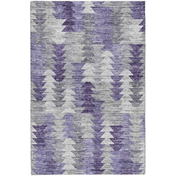 Dream Shag Premium Machine Washable Abstract ADS632 Purple 9 ft. x 12 ft. Area Rug