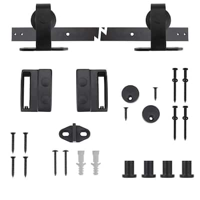 Everbilt 72 in. Dark Oil-Rubbed Bronze Strap Sliding Barn Door Track ...