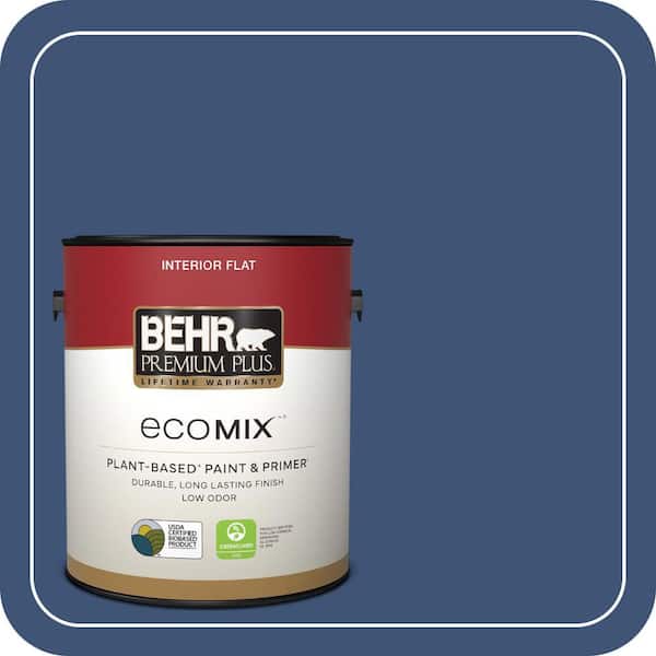 1 gal. #600D-7 Daring Indigo Flat EcoMix Plant-Based Interior Paint & Primer