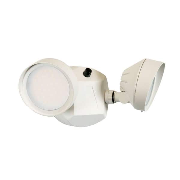 3400 Lumen White Aluminum Dusk to Dawn Integrated LED Round Floodlight