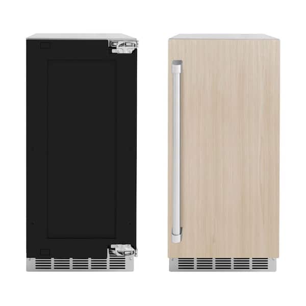 Touchstone 15 in. 75 lb. Full Size Ice Cubes Per Day Ice Maker with Drain Pump in Panel Ready Custom Door