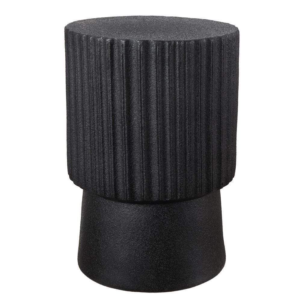 Louisa 19 in. Art Deco Tambour Indoor/Outdoor Accent Table, Black Frosted price history on PriceWatchPro
