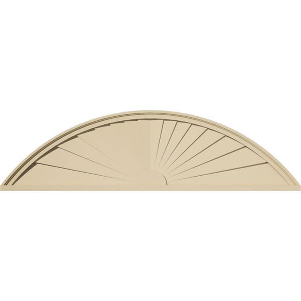 56-in. W x 15-in. H x 2-in. P Segment Arch Sunburst Signature Urethane Pediment, Primed Tan