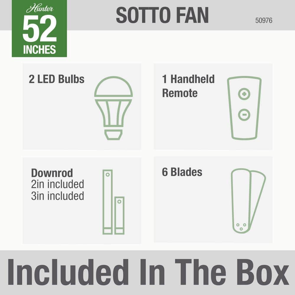 Sotto 52" Brushed Nickel Modern Ceiling Fan with LED Light and Remote