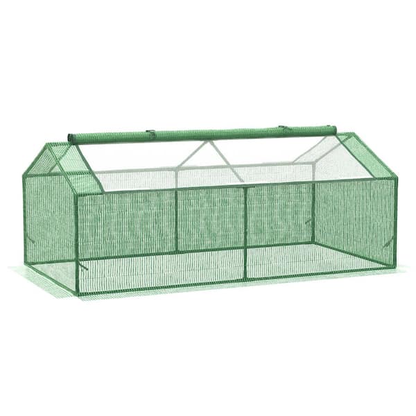 Otryad 71 in. x 36 in. x 28 in. Greenhouse Crop Cage, Portable Hot House for Plants with Large Zipper Windows-Green