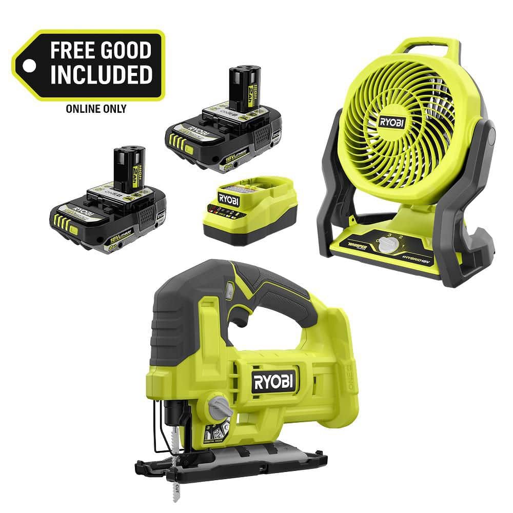 HIGH POWER FAN UNIT & BATTERY セット RYOBI ONE+ 18V Cordless Hybrid 7.5 in. Fan Kit w/ (2) 2Ah