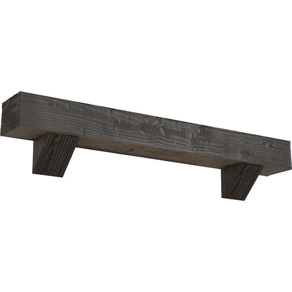 Ekena Millwork 4 in. x 4 in. x 6 ft. Sandblasted Faux Wood Fireplace ...