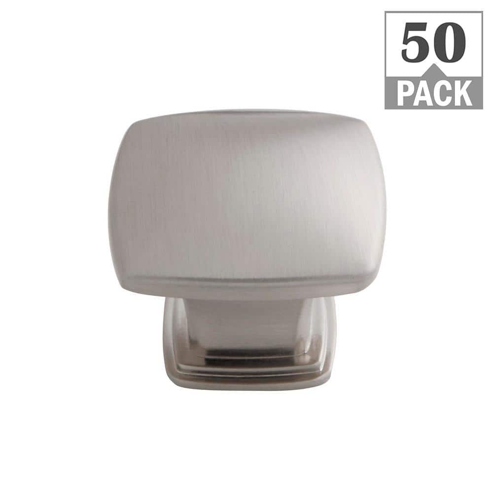 1.21 in. satin nickel Square Cabinet Knob (50-Pack)