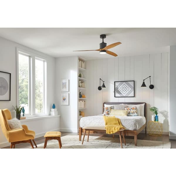 Hinkley Hover 52" Integrated LED 6-Speed Indoor/Outdoor Ceiling Fan, Matte Black