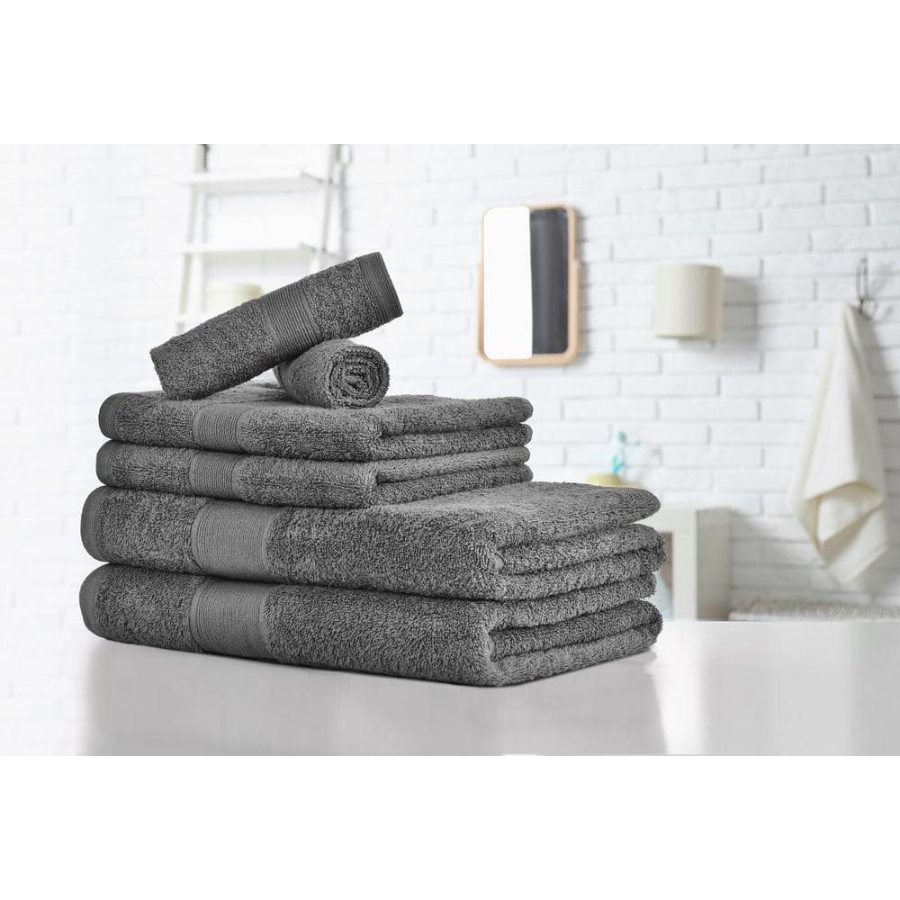 Hotel Style Luxury Anti-Microbial, 2 Piece Bath Towel Set, Charcoal Grey 