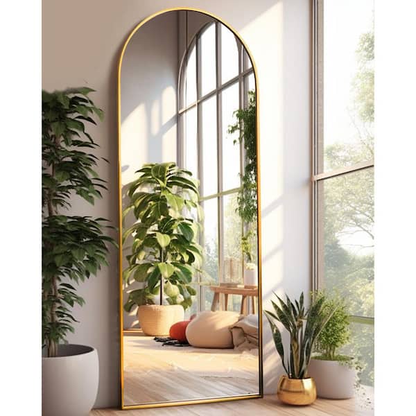 Afoxsos Gold 57 in. W x 18 in. L Classic Arched Metal Framed