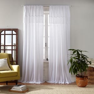 Thermasheer Weathershield Insulated Sheer Rod Pocket Curtain Panel 50 x 84 in White