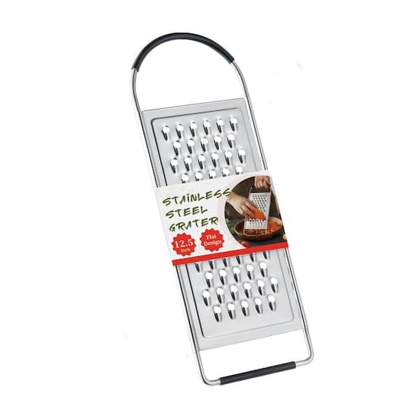 Stainless Steel Flat Cheese Grater with Anti-Slip Handle, Perfect for Vegetables, Parmesan and More
