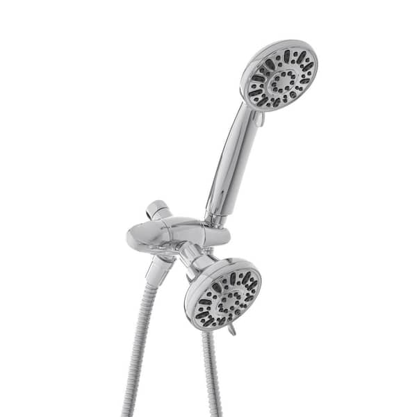 Glacier Bay 4-spray 3.5 in. Dual Wall Mount Shower Head and Handheld Shower Head 1.8 GPM in Chrome