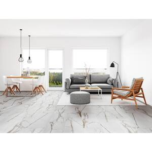 Majestic Nugget White Bullnose 3 in. x 24 in. Matte Porcelain Wall Tile (10-Piece/Case)