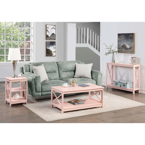 Oxford Console Table with Shelf Blush Pink
