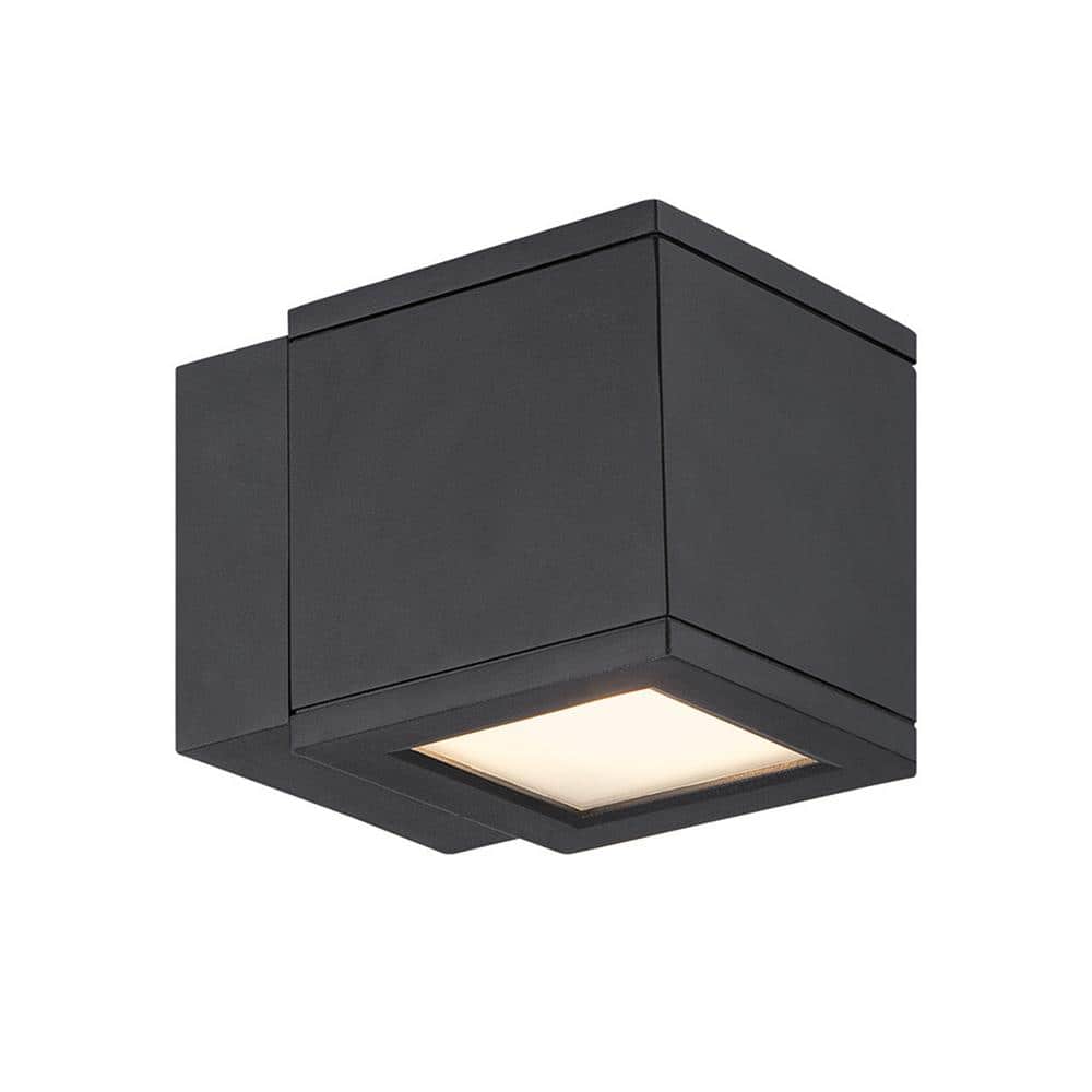 Rubix 5" Black Aluminum LED Outdoor Wall Sconce