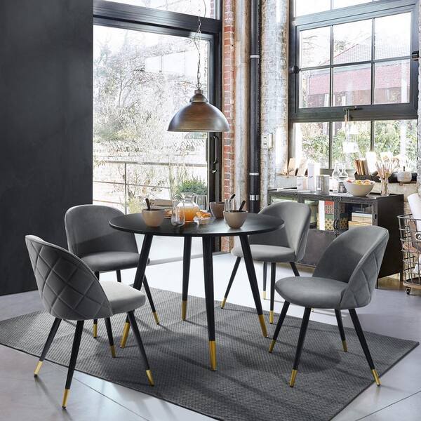 Grey velvet dining chairs with oak legs hot sale