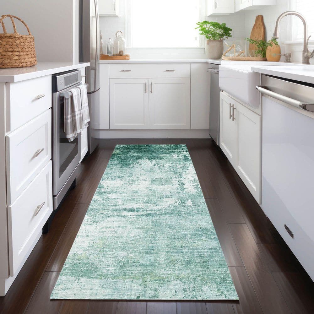 Chantille Machine Washable Indoor/Outdoor Abstract ACN1766 Aqua 2 ft. 3 in. x 7 ft. 6 in. Runner Rug price history on PriceWatchPro