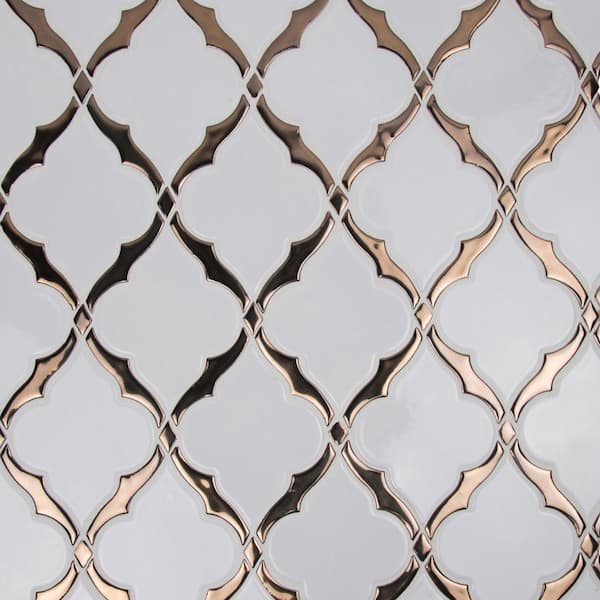victorian light arabesque 14 13 in x 10 59 in x 8mm glossy porcelain mesh mounted mosaic tile 10 4 sq ft case