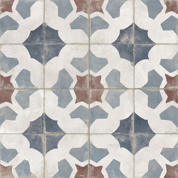 Kings Farfalla Blue 18 in. x 18 in. Ceramic Floor and Wall Tile (10.95 sq. ft./Case)