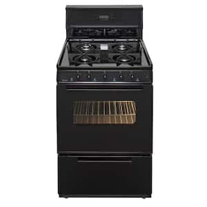 24 in. 2.97 cu. ft. Freestanding Sealed Burner Spark Ignition Gas Range in Black