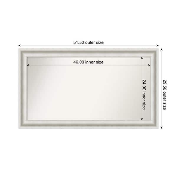 Amanti Art Parlor White 51.5 in. x 29.5 in. Custom Non-Beveled Recycled Polystyrene Framed Bathroom Vanity Wall Mirror