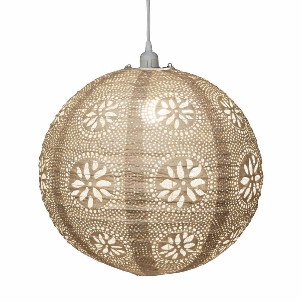 18'' Beige Tyvek Globe Indoor/Outdoor LED Pendant Lamp