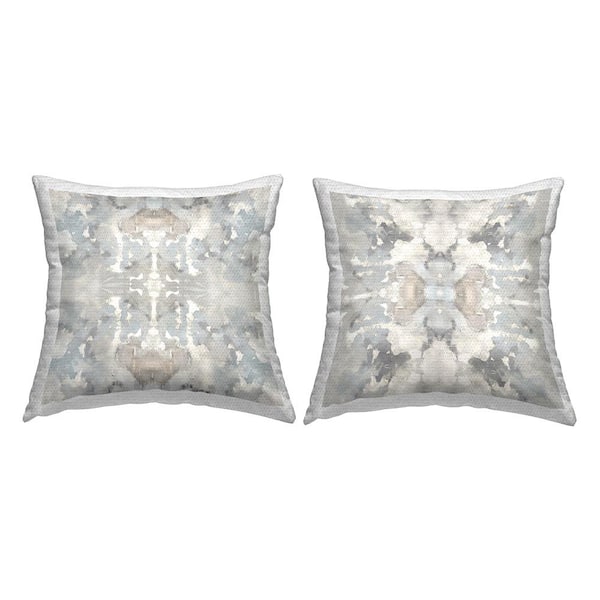 Stupell Industries Soft Abstract Pattern Grey Square Outdoor Throw Pillow 2-Pack