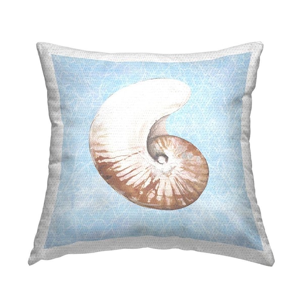 Stupell Industries Aquatic Nautilus Ocean Pattern Blue Square Outdoor Throw Pillow