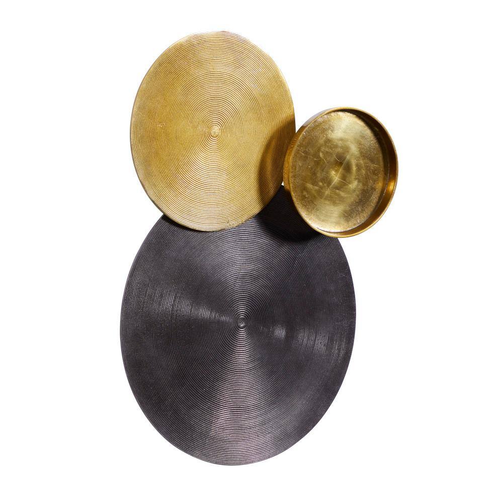 Large Black and Gold Aluminum Round Wall Sculpture