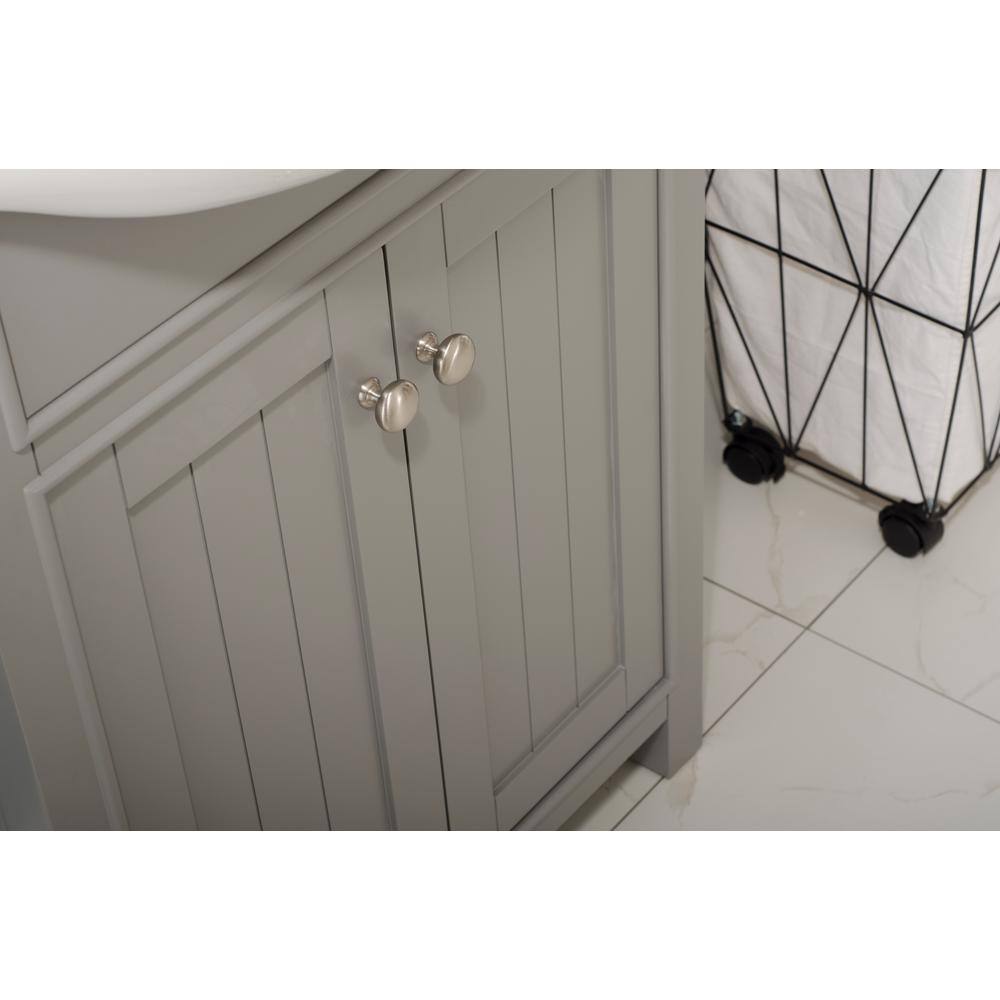Marian Gray Solid Wood Single Sink Vanity with Porcelain Top