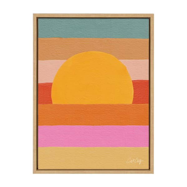 Kate and Laurel Sylvie Mid-Century Framed Canvas Wall Art 24 in. x 18 in.