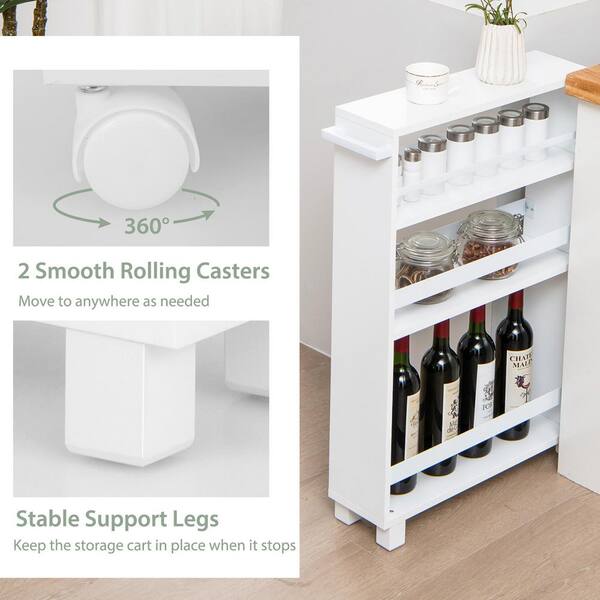 Slim Storage Cart, Rolling Narrow Kitchen Cart on Wheels - N/A - On Sale -  Bed Bath & Beyond - 35804400