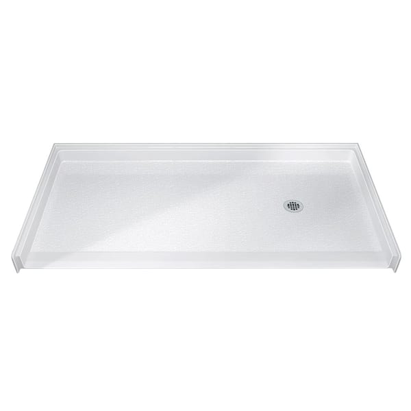 72 in. x 36 in. Acrylic Single Threshold Shower Pan Alcove Rectangular ADA Shower Pan Base with Right Drain in White