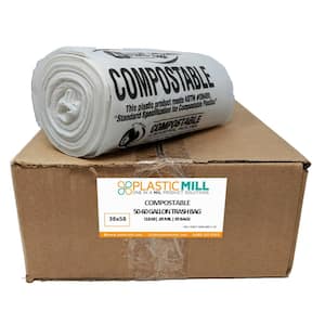 50 Gal. 0.85 mil 38 in. x 58 in. Clear Compostable Bags (35-Case)